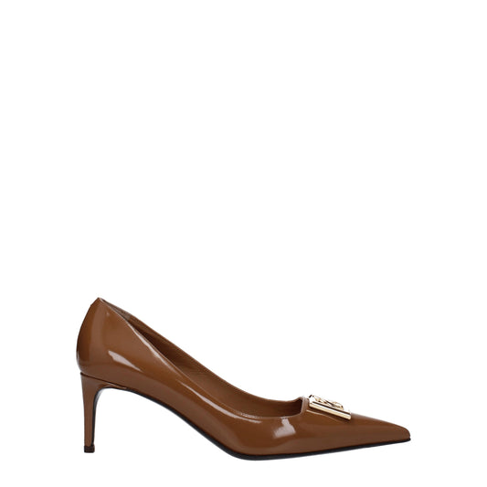 Brown Leather High Heel Pumps